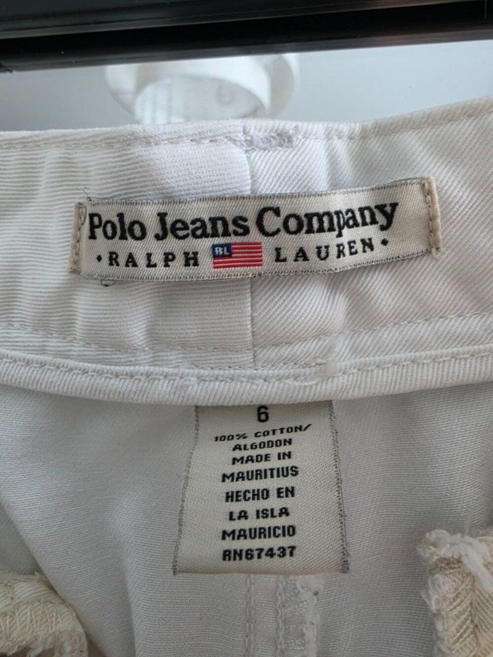 Vintage Polo Jeans Ralph Lauren White Cotton Twill Shorts Size 6 Y2K - Picture 4 of 9